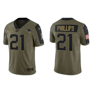 Men's Adrian Phillips New England Patriots Olive 2021 Salute To Service Limited Jersey