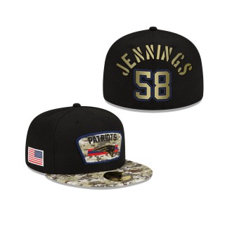 Men's Anfernee Jennings New England Patriots Black Camo 2021 Salute To Service 59FIFTY Fitted Hat