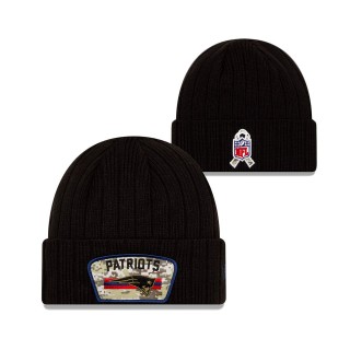 2021 Salute To Service Patriots Black Cuffed Knit Hat