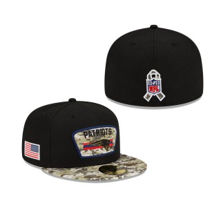 2021 Salute To Service Patriots Black Camo 59FIFTY Fitted Hat