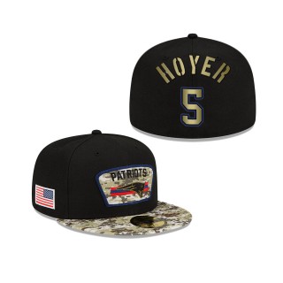Men's Brian Hoyer New England Patriots Black Camo 2021 Salute To Service 59FIFTY Fitted Hat