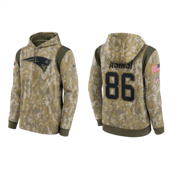 Men's Devin Asiasi New England Patriots Camo 2021 Salute To Service Therma Hoodie