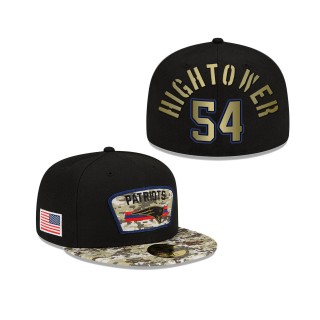 Men's Dont'a Hightower New England Patriots Black Camo 2021 Salute To Service 59FIFTY Fitted Hat