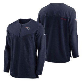 New England Patriots Nike Navy Sideline Half-Zip UV Performance Jacket