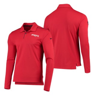 New England Patriots Nike Red Sideline Team Issue UV Long Sleeve Performance Polo