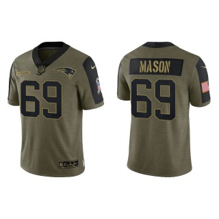 Men's Shaq Mason New England Patriots Olive 2021 Salute To Service Limited Jersey