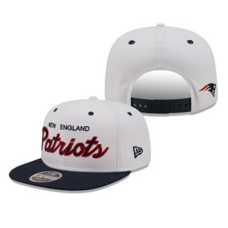 New England Patriots White Navy Sparky Original 9FIFTY Snapback Hat