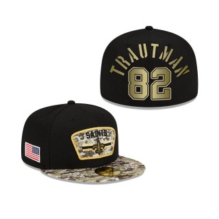 Men's Adam Trautman New Orleans Saints Black Camo 2021 Salute To Service 59FIFTY Fitted Hat