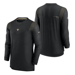 New Orleans Saints Nike Black Sideline Player UV Performance Long Sleeve T-Shirt