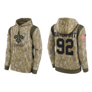 Men's Marcus Davenport New Orleans Saints Camo 2021 Salute To Service Therma Hoodie