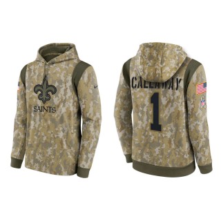 Men's Marquez Callaway New Orleans Saints Camo 2021 Salute To Service Therma Hoodie
