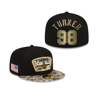 Men's Payton Turner New Orleans Saints Black Camo 2021 Salute To Service 59FIFTY Fitted Hat