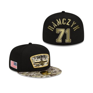 Men's Ryan Ramczyk New Orleans Saints Black Camo 2021 Salute To Service 59FIFTY Fitted Hat