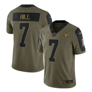 2021 Salute To Service Saints Taysom Hill Olive Limited Player Jersey