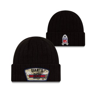 2021 Salute To Service Giants Black Historic Logo Cuffed Knit Hat