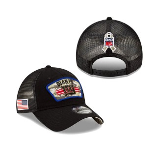 2021 Salute To Service Giants Black Trucker 9TWENTY Adjustable Hat