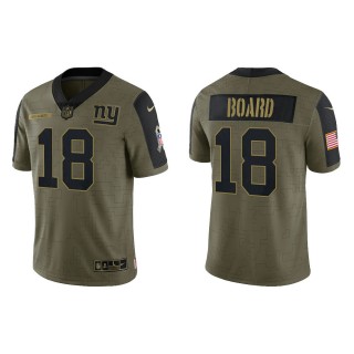 Men's C.J. Board New York Giants Olive 2021 Salute To Service Limited Jersey