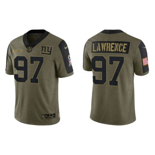 Men's Dexter Lawrence New York Giants Olive 2021 Salute To Service Limited Jersey