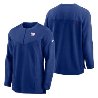 New York Giants Nike Royal Sideline Half-Zip UV Performance Jacket