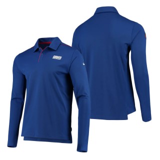 New York Giants Nike Royal Sideline Performance Team Issue UV Long Sleeve Polo
