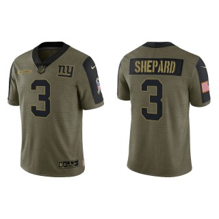 Men's Sterling Shepard New York Giants Olive 2021 Salute To Service Limited Jersey