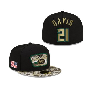 Men's Ashtyn Davis New York Jets Black Camo 2021 Salute To Service 59FIFTY Fitted Hat