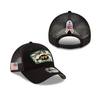 2021 Salute To Service Jets Black Trucker 9TWENTY Adjustable Hat