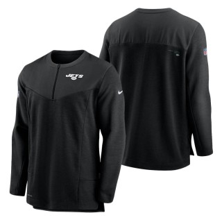 New York Jets Nike Black Sideline Half-Zip UV Performance Jacket