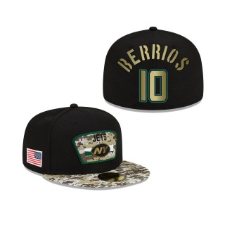 Men's Braxton Berrios New York Jets Black Camo 2021 Salute To Service 59FIFTY Fitted Hat