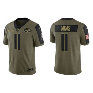 Men's Denzel Mims New York Jets Olive 2021 Salute To Service Limited Jersey
