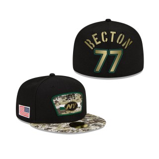 Men's Mekhi Becton New York Jets Black Camo 2021 Salute To Service 59FIFTY Fitted Hat