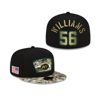 Men's Quincy Williams New York Jets Black Camo 2021 Salute To Service 59FIFTY Fitted Hat