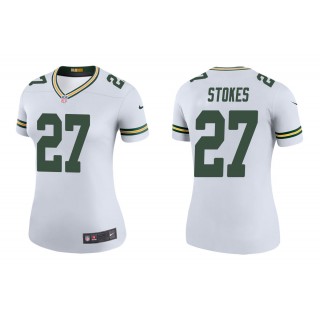 Women's Eric Stokes Green Bay Packers White Color Rush Legend Jersey