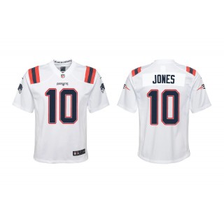 Youth Mac Jones New England Patriots White 2021 NFL Draft Jersey