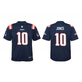 Youth Mac Jones New England Patriots Navy Color Rush Game Jersey