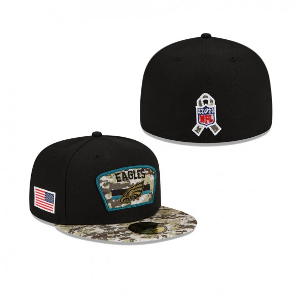 2021 Salute To Service Eagles Black Camo 59FIFTY Fitted Hat