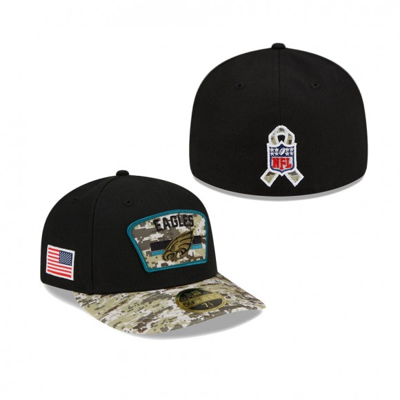 2021 Salute To Service Eagles Black Camo Low Profile 59FIFTY Fitted Hat