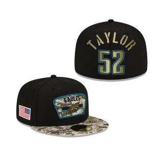 Men's Davion Taylor Philadelphia Eagles Black Camo 2021 Salute To Service 59FIFTY Fitted Hat