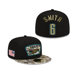 Men's DeVonta Smith Philadelphia Eagles Black Camo 2021 Salute To Service 59FIFTY Fitted Hat