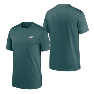 Philadelphia Eagles Nike Midnight Green Heathered Midnight Green Sideline Coaches UV Performance T-Shirt