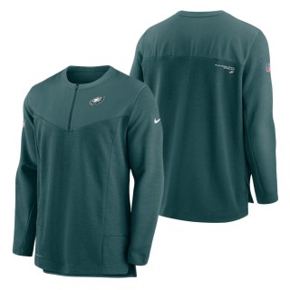 Philadelphia Eagles Nike Midnight Green Sideline Half-Zip UV Performance Jacket