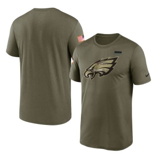 2021 Salute To Service Eagles Olive Legend Performance T-Shirt