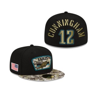 Men's Randall Cunningham Philadelphia Eagles Black Camo 2021 Salute To Service 59FIFTY Fitted Hat