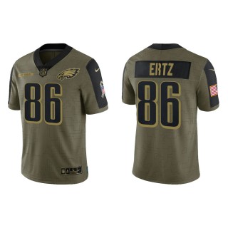 Men's Zach Ertz Philadelphia Eagles Olive 2021 Salute To Service Limited Jersey