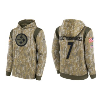 Men's Ben Roethlisberger Pittsburgh Steelers Camo 2021 Salute To Service Therma Hoodie