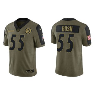 Men's Devin Bush Pittsburgh Steelers Olive 2021 Salute To Service Limited Jersey
