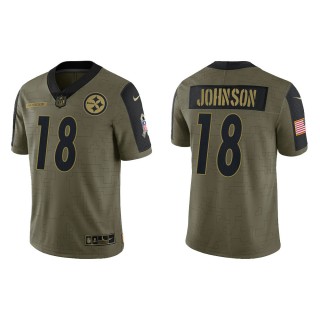 Men's Diontae Johnson Pittsburgh Steelers Olive 2021 Salute To Service Limited Jersey