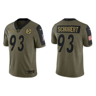 Men's Joe Schobert Pittsburgh Steelers Olive 2021 Salute To Service Limited Jersey