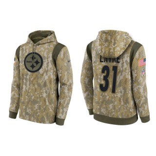 Men's Justin Layne Pittsburgh Steelers Camo 2021 Salute To Service Therma Hoodie