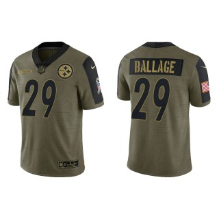 Men's Kalen Ballage Pittsburgh Steelers Olive 2021 Salute To Service Limited Jersey